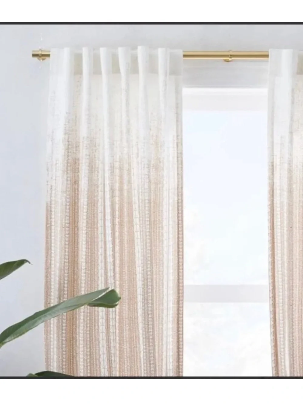 West Elm Echo Print Curtain Gold Dust Single Panel 48x84